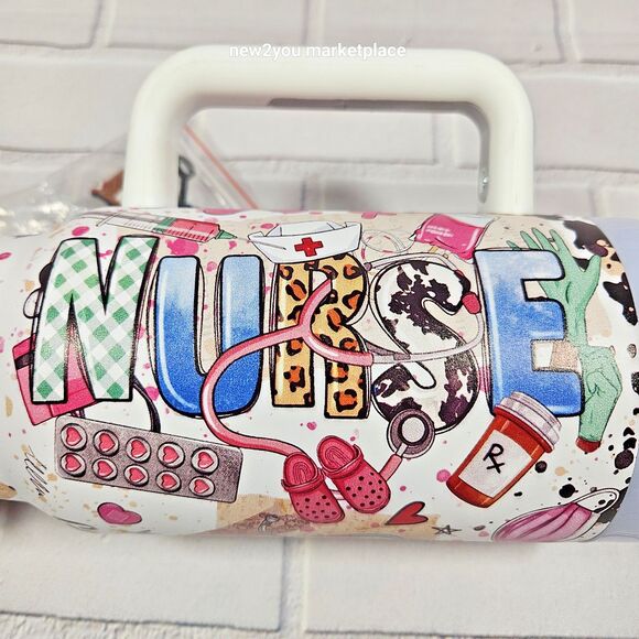 Nurse Tumbler 40 Oz Stainless Steel Travel Mug “ Nurse Gifts For Women Nurse Gif - Picture 10 of 16